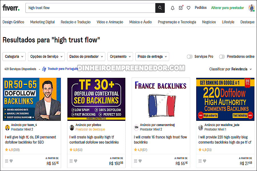 fiverr sites para comprar backlinks